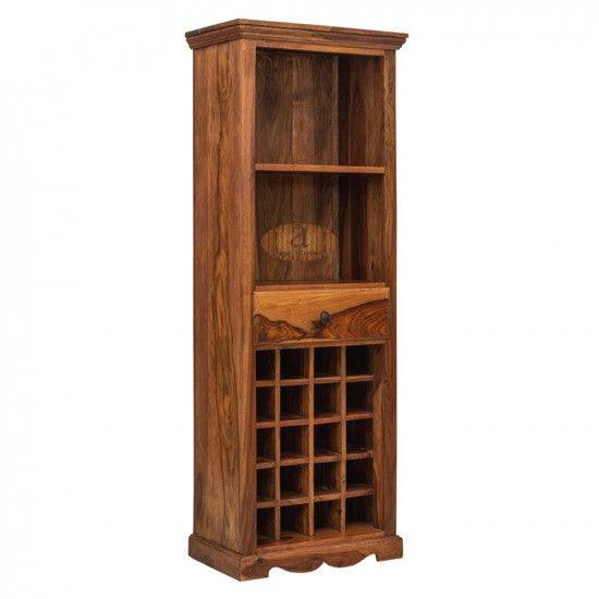 Tallboy Storage Wine Rack | Bar Cabinet | Bar Unit In Honey Finish