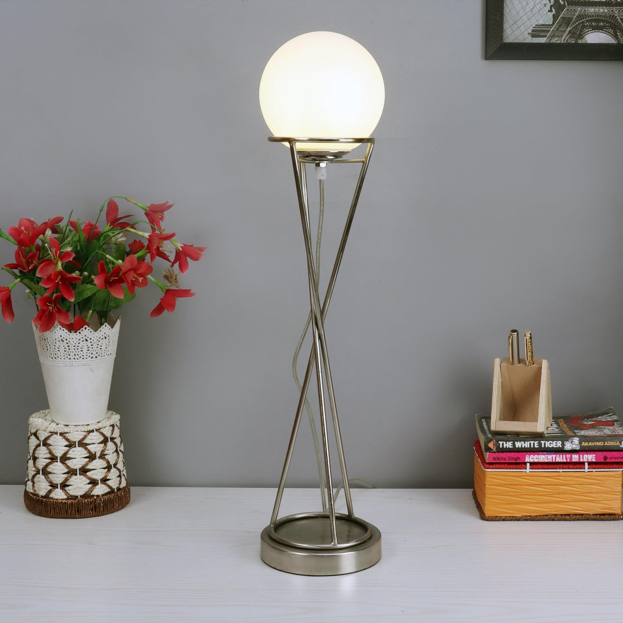 Sybil's Orb Matt Brass Table Lamp for Living Room | Study Lamp