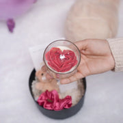 Ruby heart candle