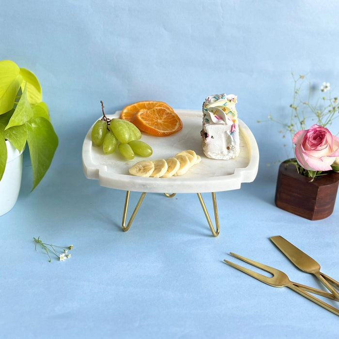 Natural Marble Pastry Stand & Modern Cake Stand for Dining Table