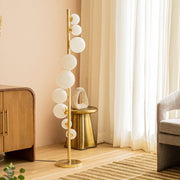 Kellan Designer Floor Lamp for Living Room | Metal and Frosted Glass Standing Lamp