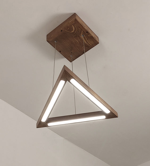 Trine Triangular Brown LED Hanging Lamp