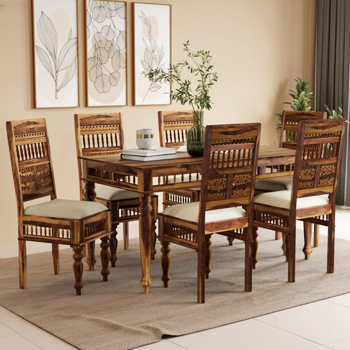 Rinika Six Seater Dining Set & Sheesham Wood Furniture | Modern Dining Table & Chair