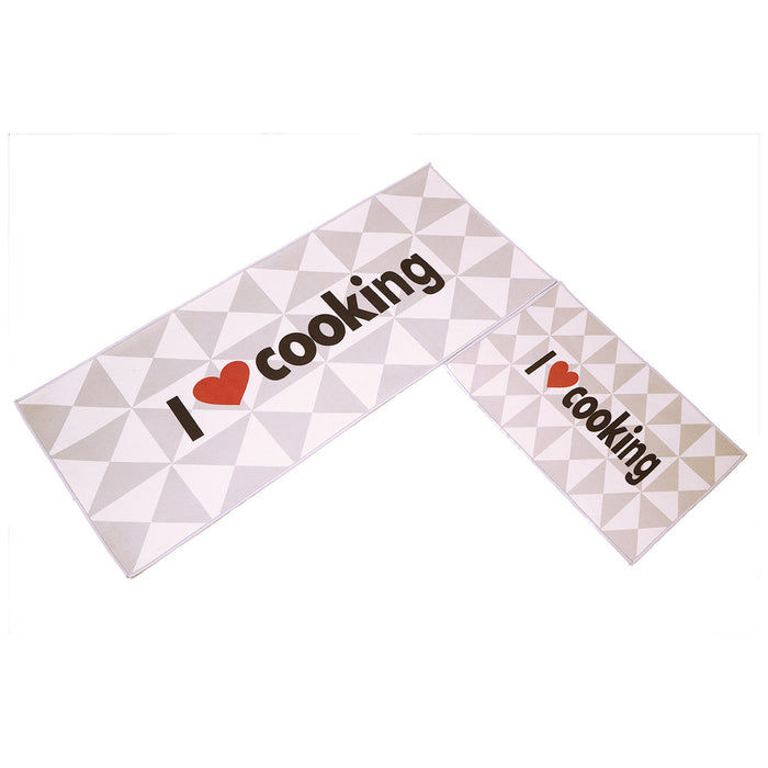 I Love Cooking Kitchen Floor Mats (Set of 2)