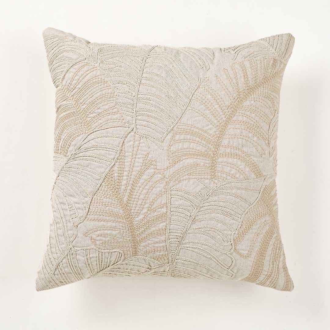 Serene Embroidered Cushion Cover | Cotton / Linen