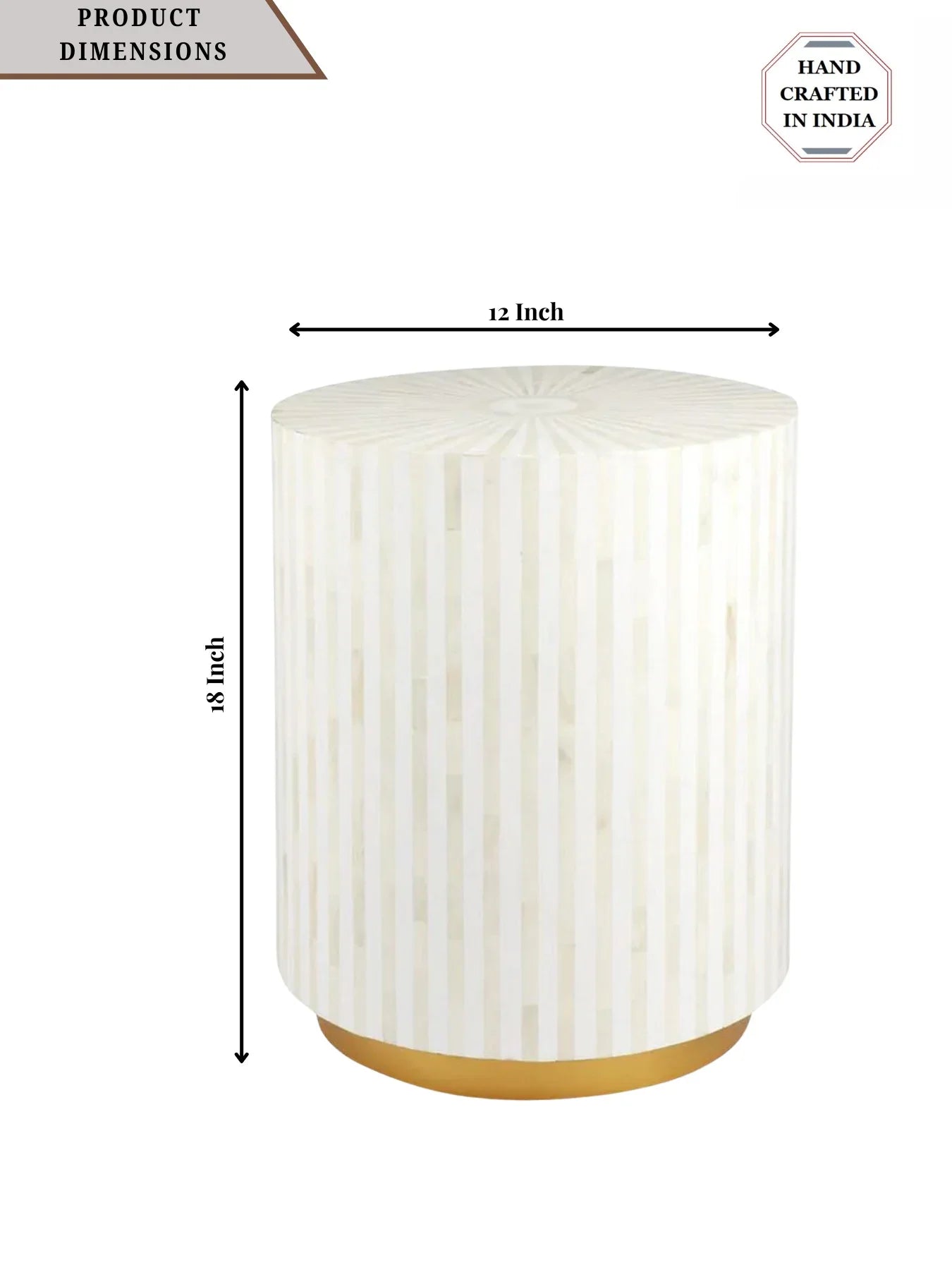 Inlay Drum Side Table