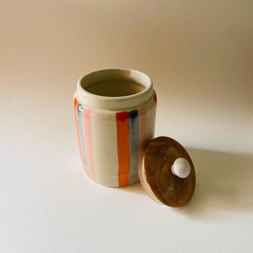 The Rayée Jar | Orange, White & Blue