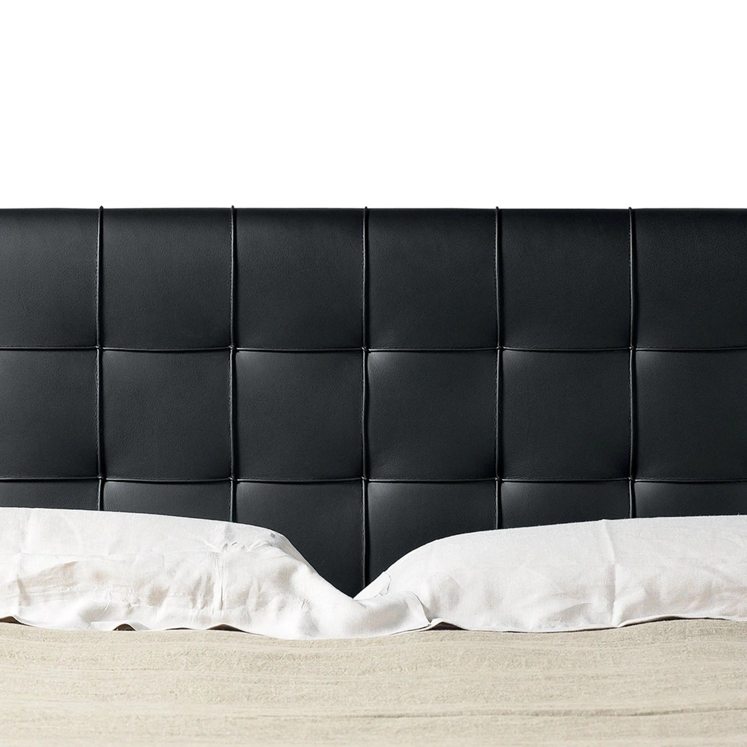 Donna Solid Teak Wood And Fabric/Faux Leather Upholstery King Size Bed