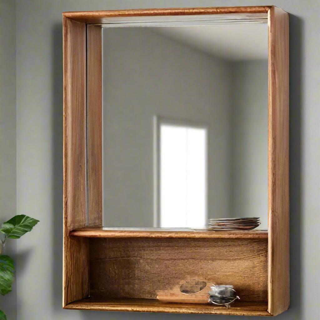 Morgan Storage Mirror | Mango Wood, Mdf Glass