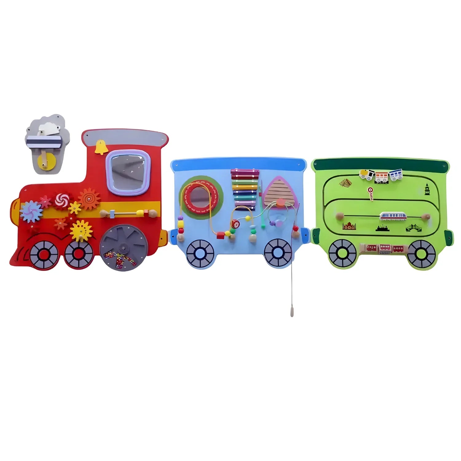 Elegant Creativity Wall Toy Train with Motor Skill Development (Set of 3)