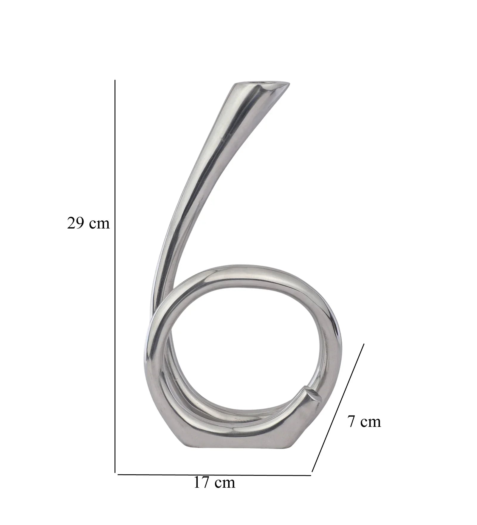 Flame Twisted Candle Holder Silver