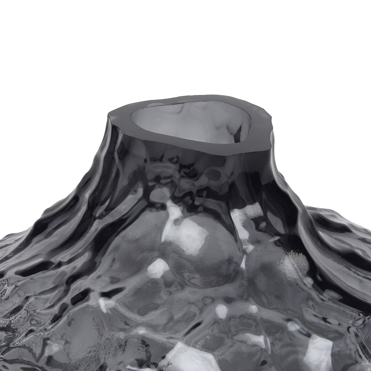 Magma Rise Black Crystal Vase — Large
