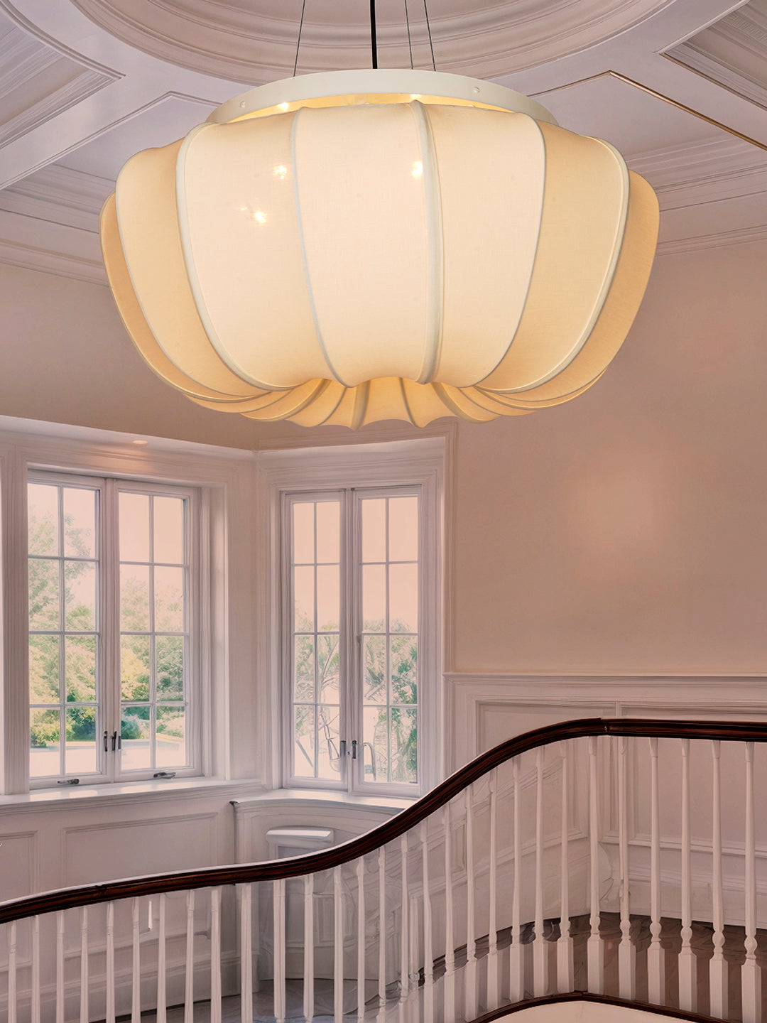Modern Inverted Umbrella Fabric Pendant
  Light