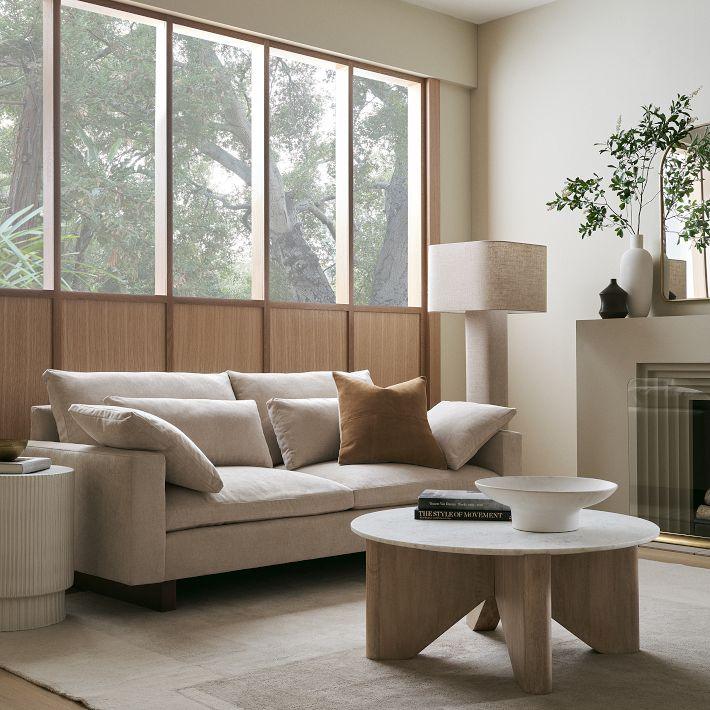 Bursa Sofa | Sheesham Wood & Linen Fabric