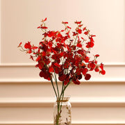 Vibrant Red Orchid Flowers | Artificial Flower for Vase - 1Pc
