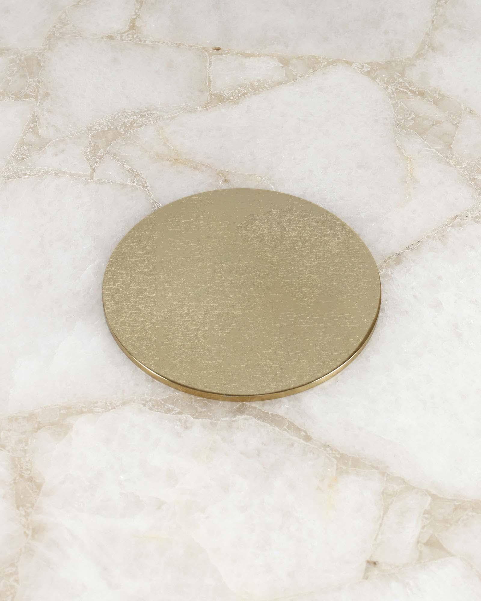 Athena Side Table | Luxury Agate Marble Top with Brass-Finished End Table For Living Room