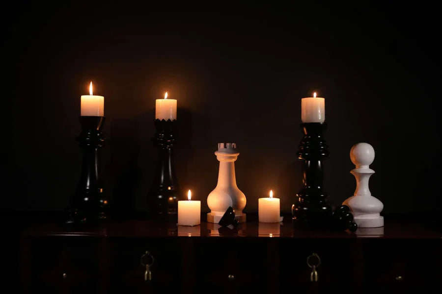 Check Mate Candle holders | Black, white