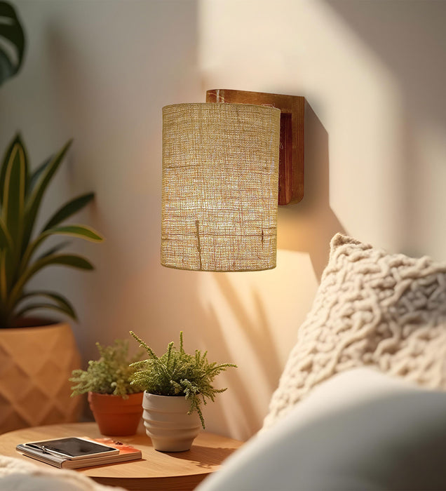 Elementary Brown Wooden Wall Light for Home Decor | Mounted Lamp