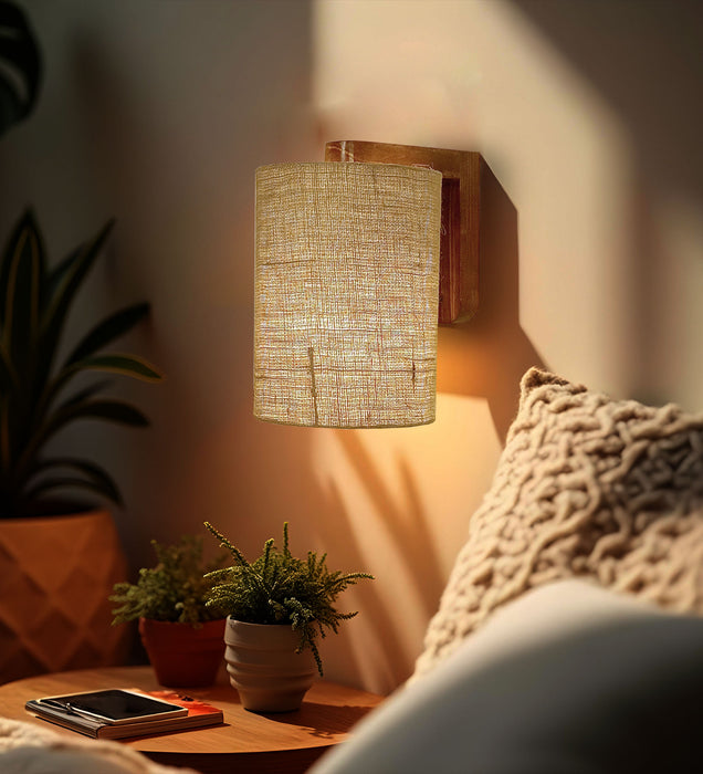 Elementary Brown Wooden Wall Light for Home Decor | Mounted Lamp