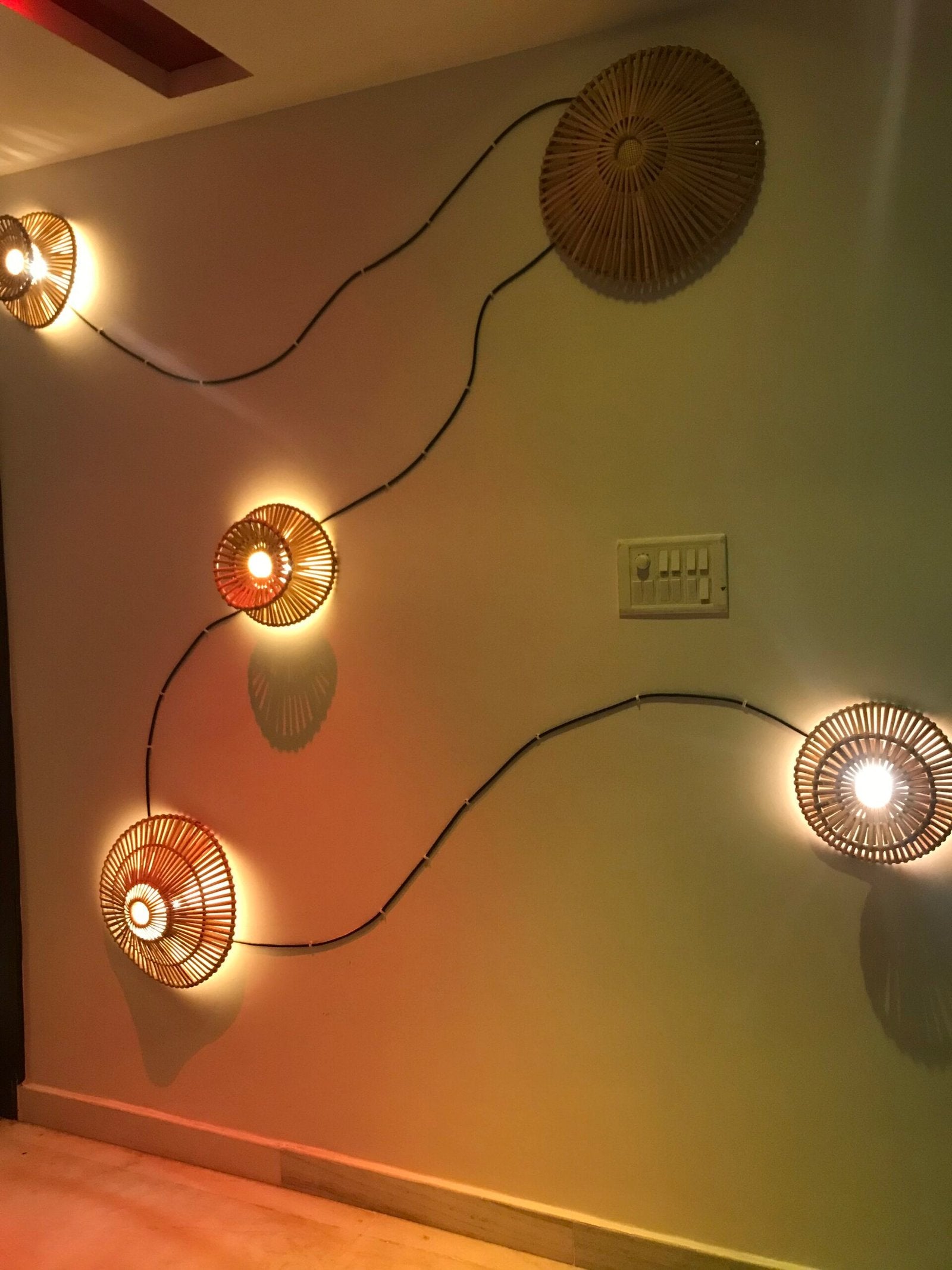 Deval Wall Lamp Light | Handwoven Rattan Ambient Wall Light for Home Decor