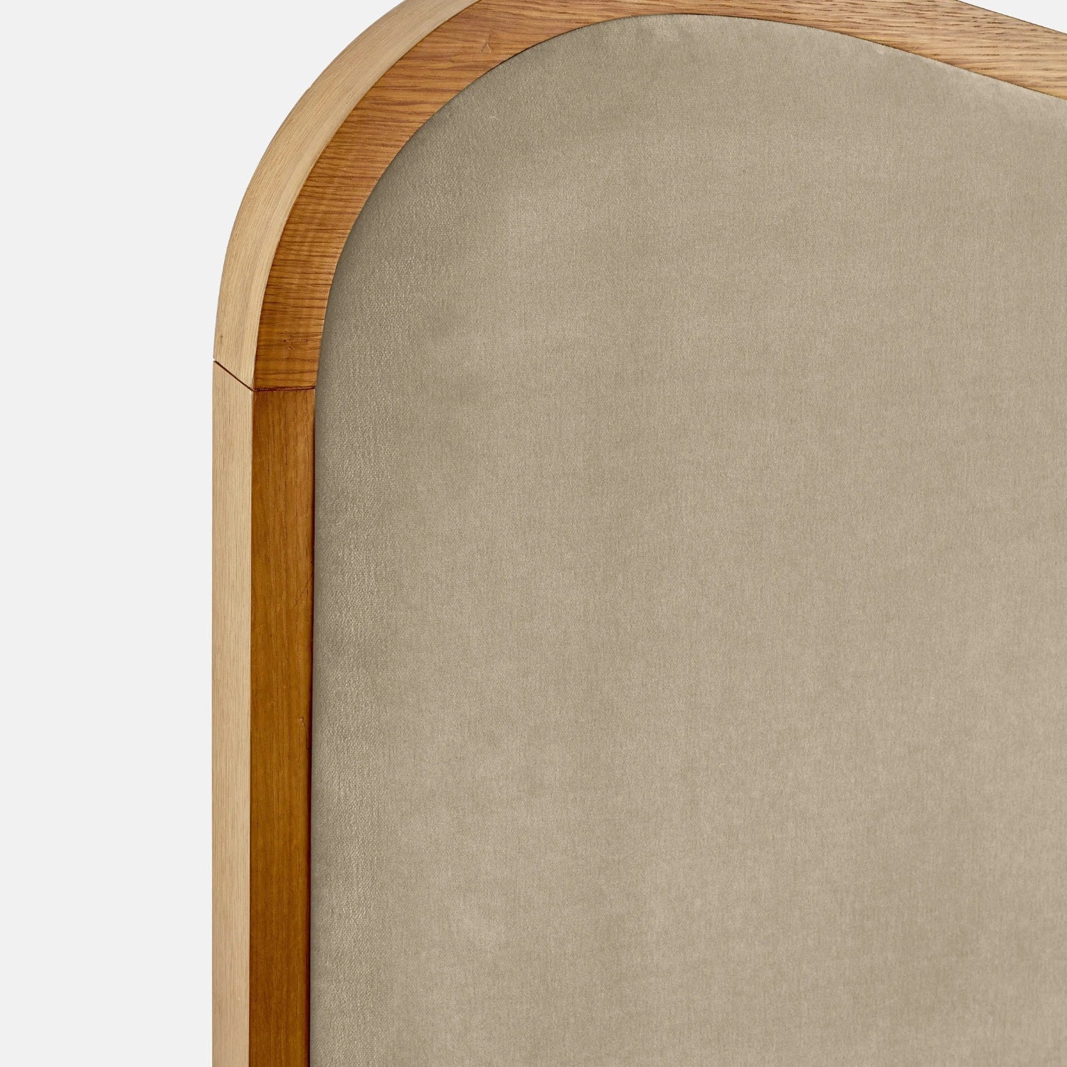 Lumig Solid Teak Wood And Fabric Upholstery King Size Bed