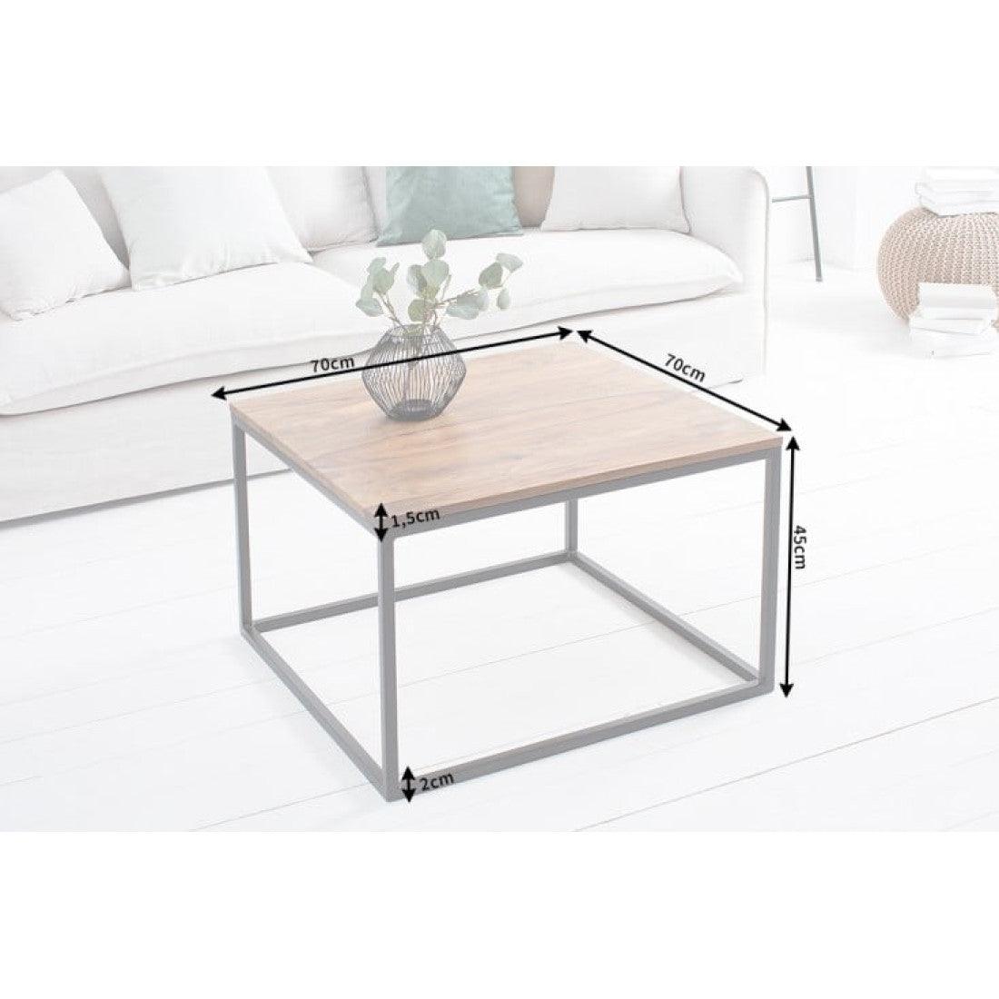 Brisbane Coffee Table With Metal Base Sheesham Wood Top