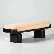 Edgeon Teak Wood & Fabric Upholstery Bench