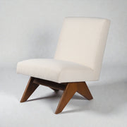 Stallion Solid Teak Wood & Fabric Upholstery Chair