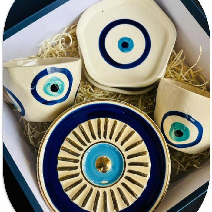 Evil Eye Cups & Saucer with Gift Box | Gift Hamper for Women