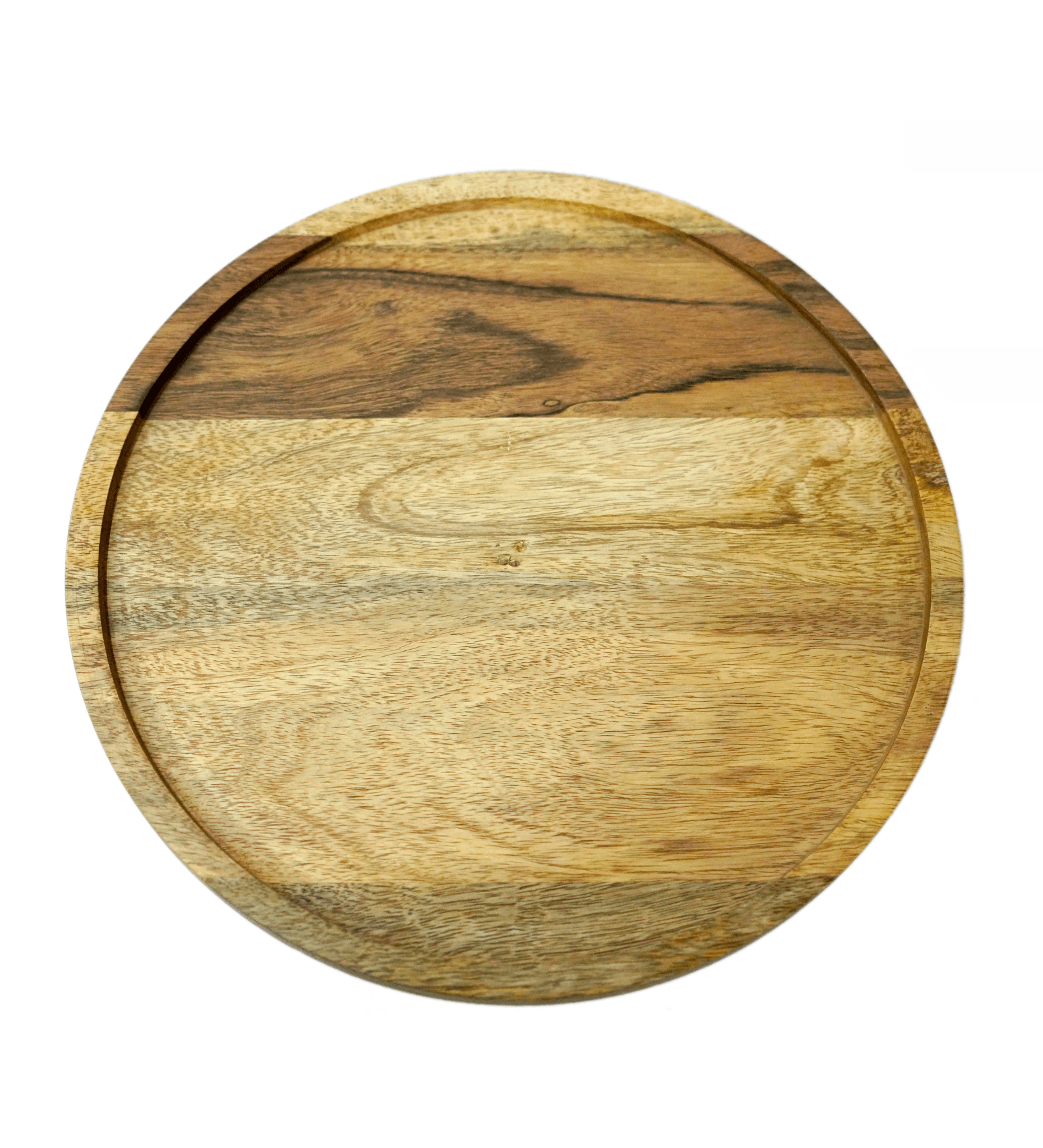 Wooden Rotating Cake Stand | Large Round Dessert & Pizza Platter for Cake Cutting & Serving