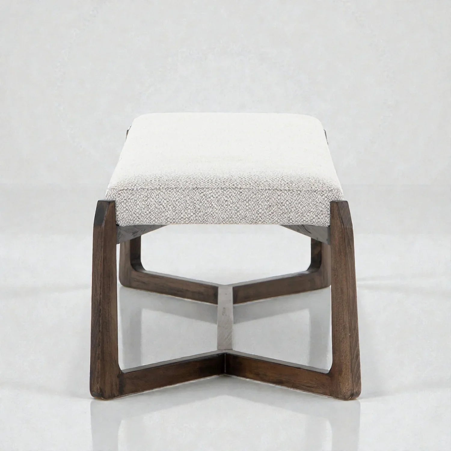 Leanor Teak Wood & Fabric Upholstery Bench