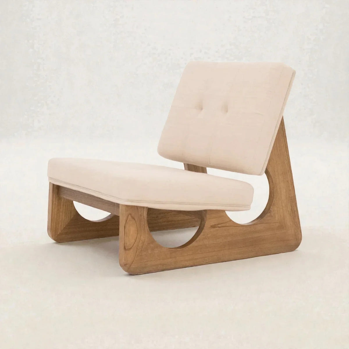 Kiva Solid Teak Wood & Fabric Upholstery Armchair