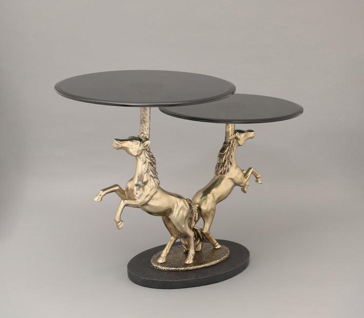 Majestic Stallion End Table | Designer Sofa Side Table | Luxurious Centerpiece for Living Room