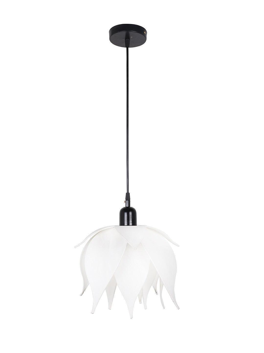 Auspicious Ivory Lotus Pendant Wall Hanging Light Lamp For Indoor & Outdoor Decor