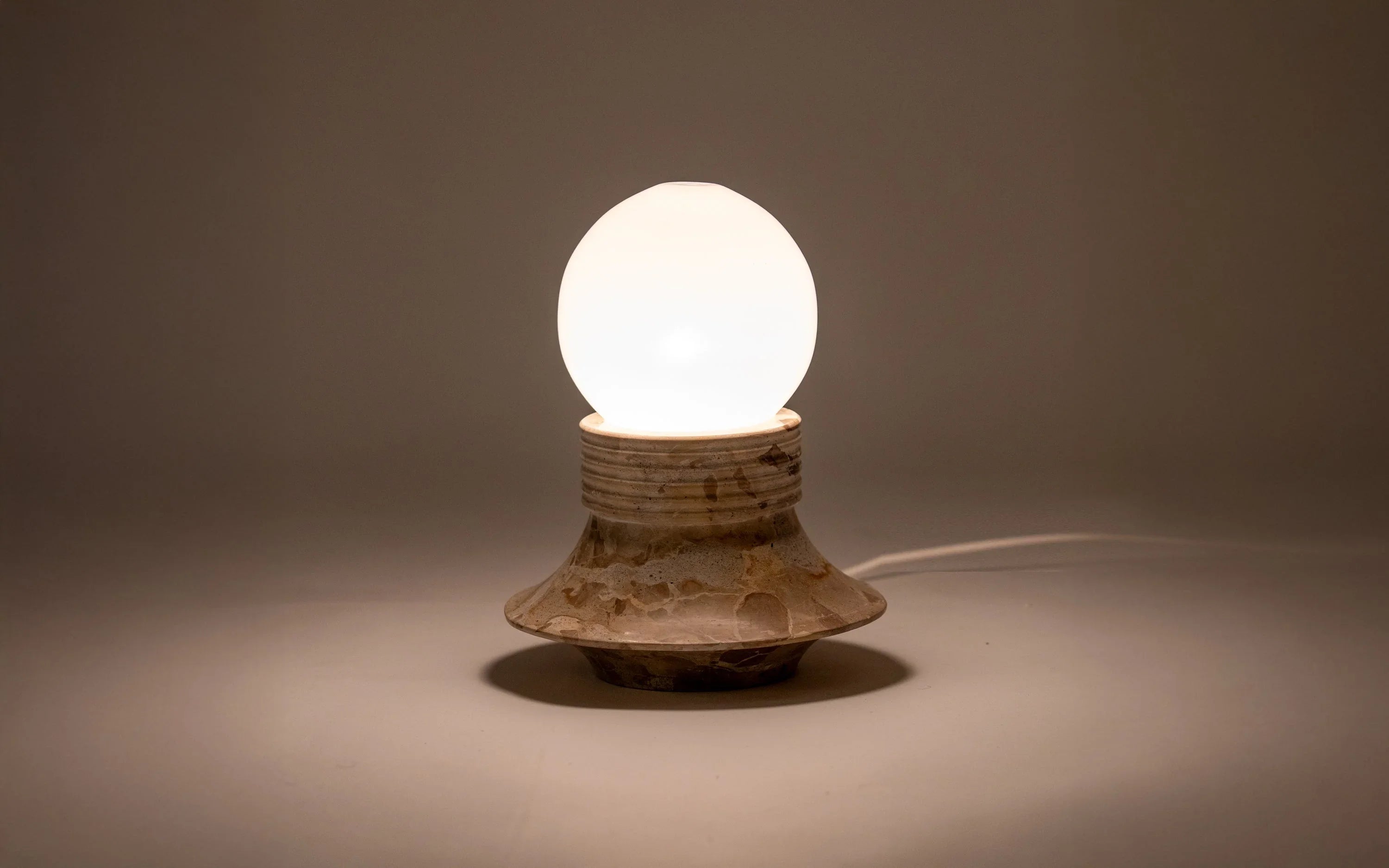 Halo Squat Table Lamp | Pnather Marble and Glass