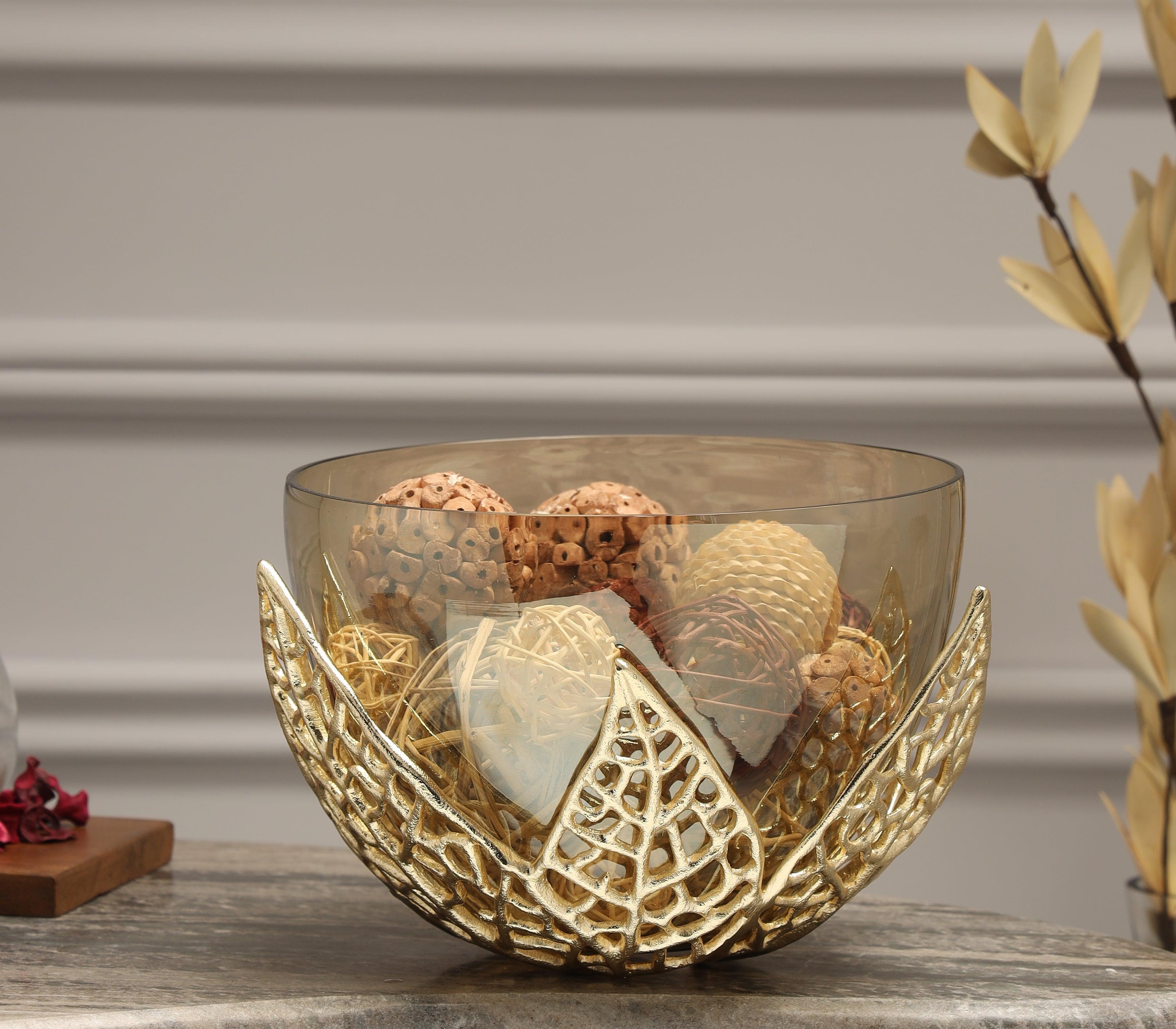 Xylem Bowl | Gold Finished with Siege Luster Glass