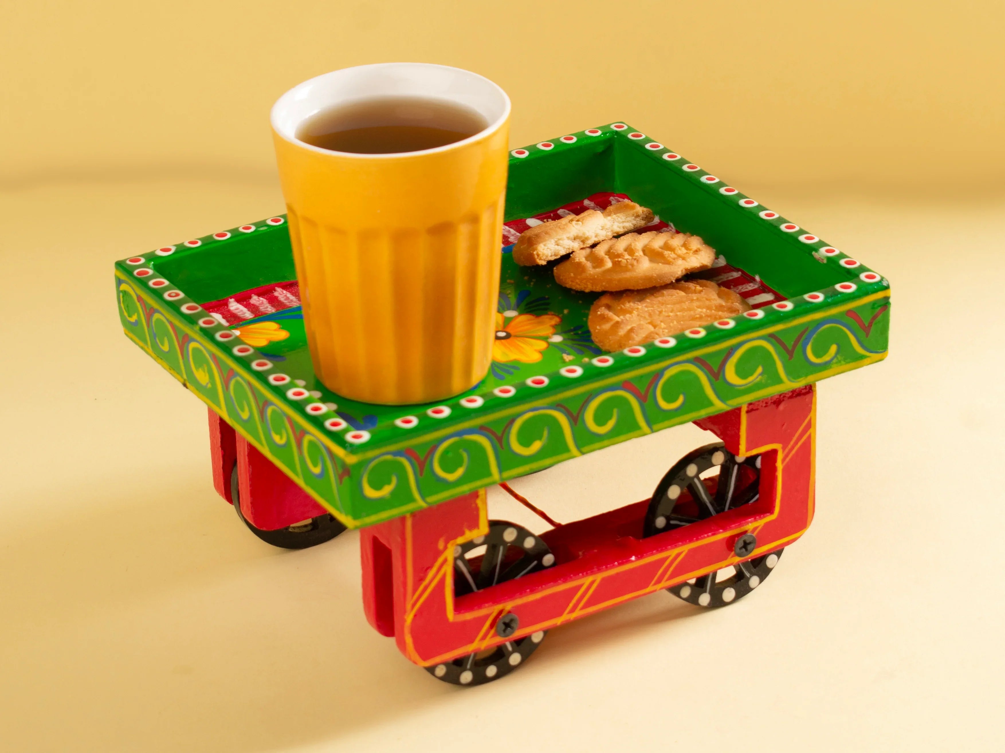 Hand Painted Wooden Thela Tray