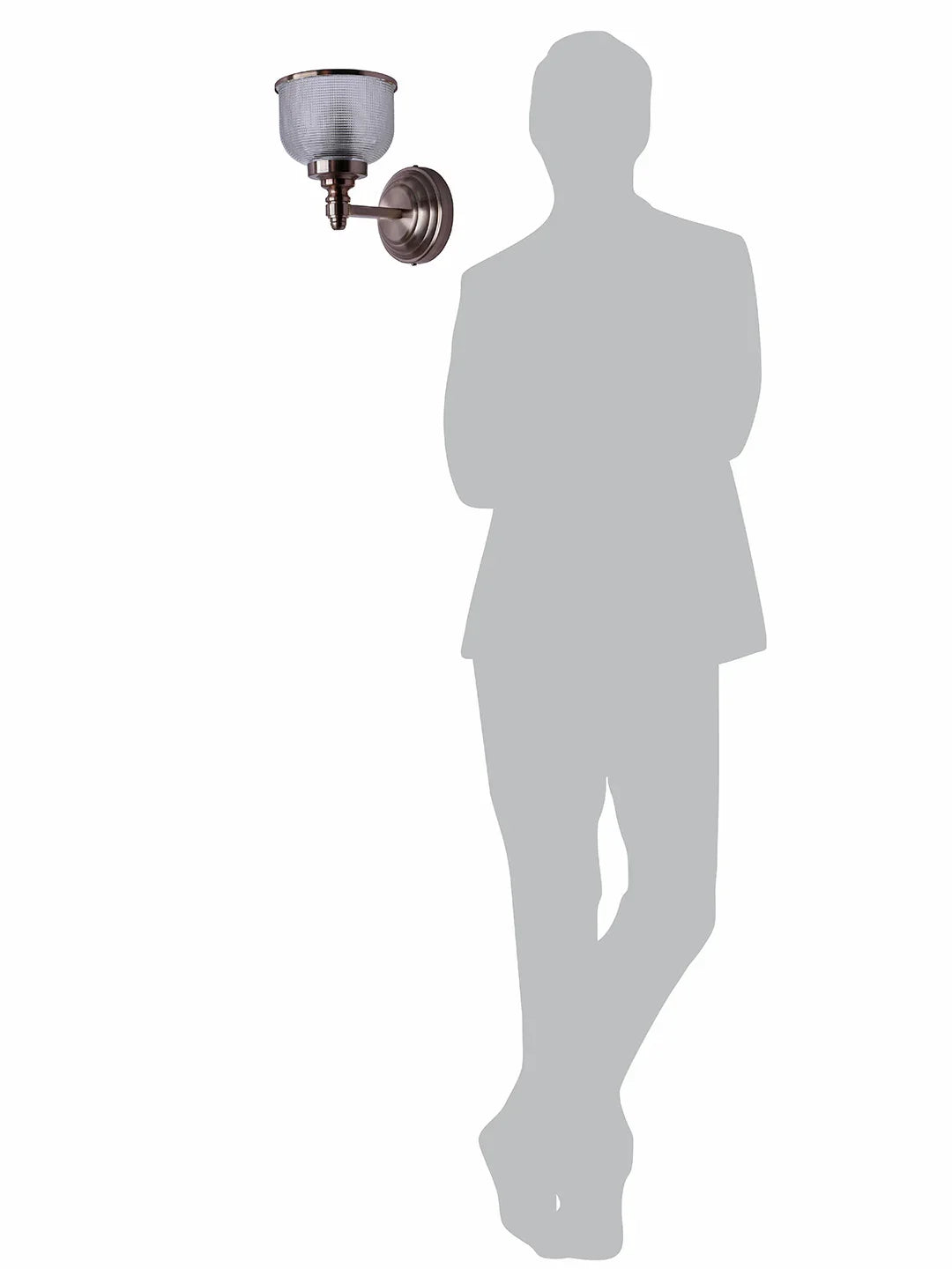 Rose Gold Wall Sconce with Rimmed Glass Shade