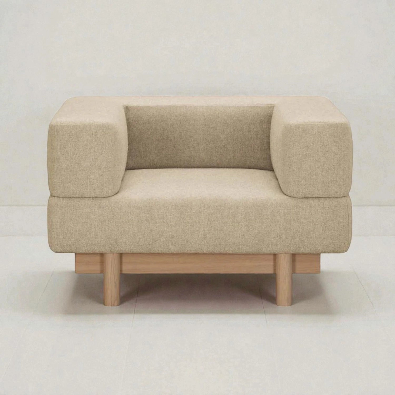 Alchemy Solid Ash Wood Armchair | Fabric Upholstery Chair