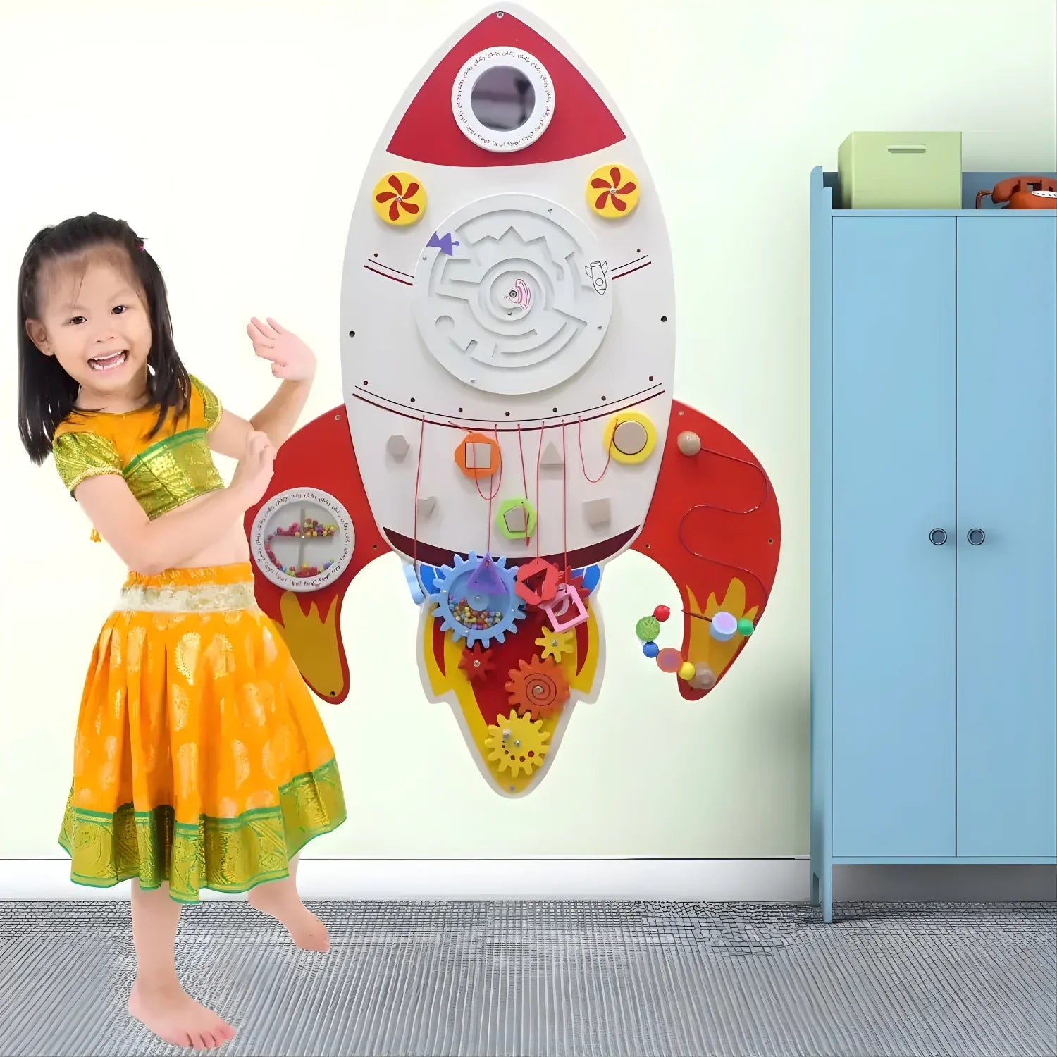 Creativity Big Rocket Wall Toy with Motor Skill Development