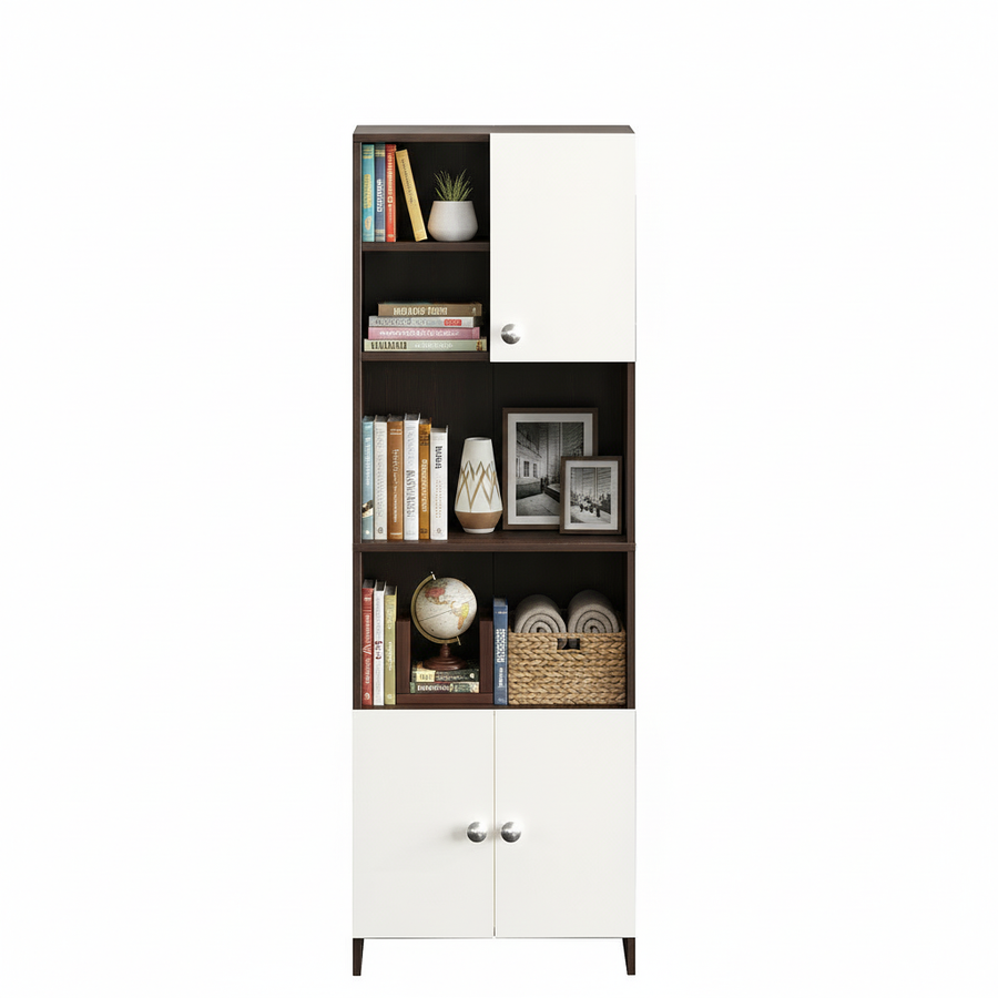 Bookshelf with Doors and Storage Cabinet - Stenza