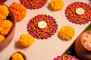 Marigold Decorative Tealights for Office Decor | Candle Holder for Table Decor - BUY 1 GET 1 FREE