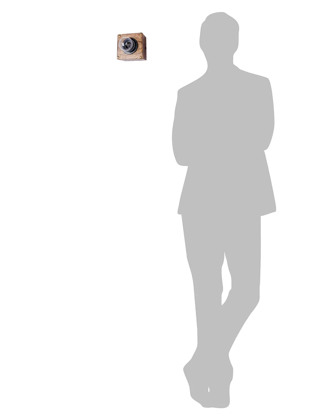 4x4 Inch Wood Flush Mount Mini Ceiling Light With Brass Studs