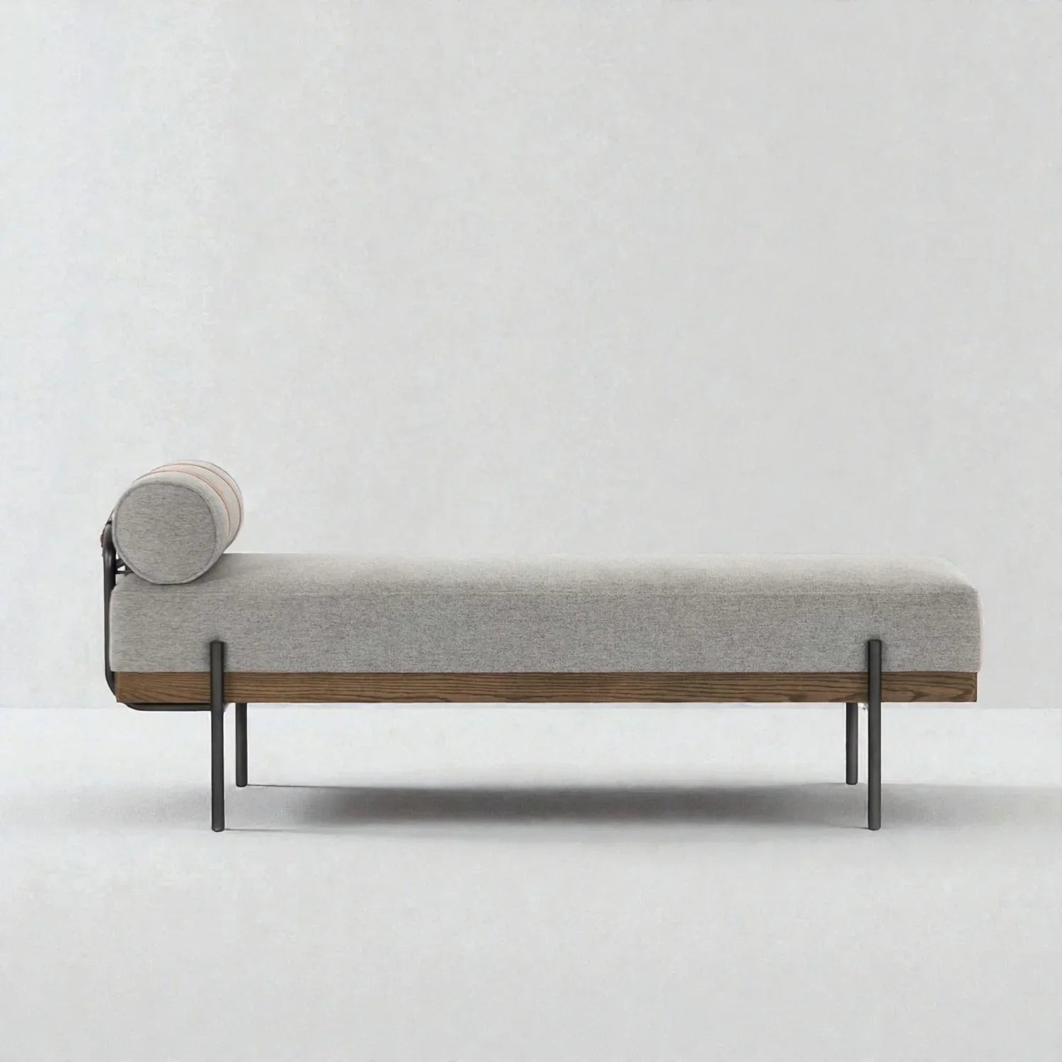Upholstered Seating Bench with Metal Legs | Modern Fabric Bench for Bedroom & Entryway