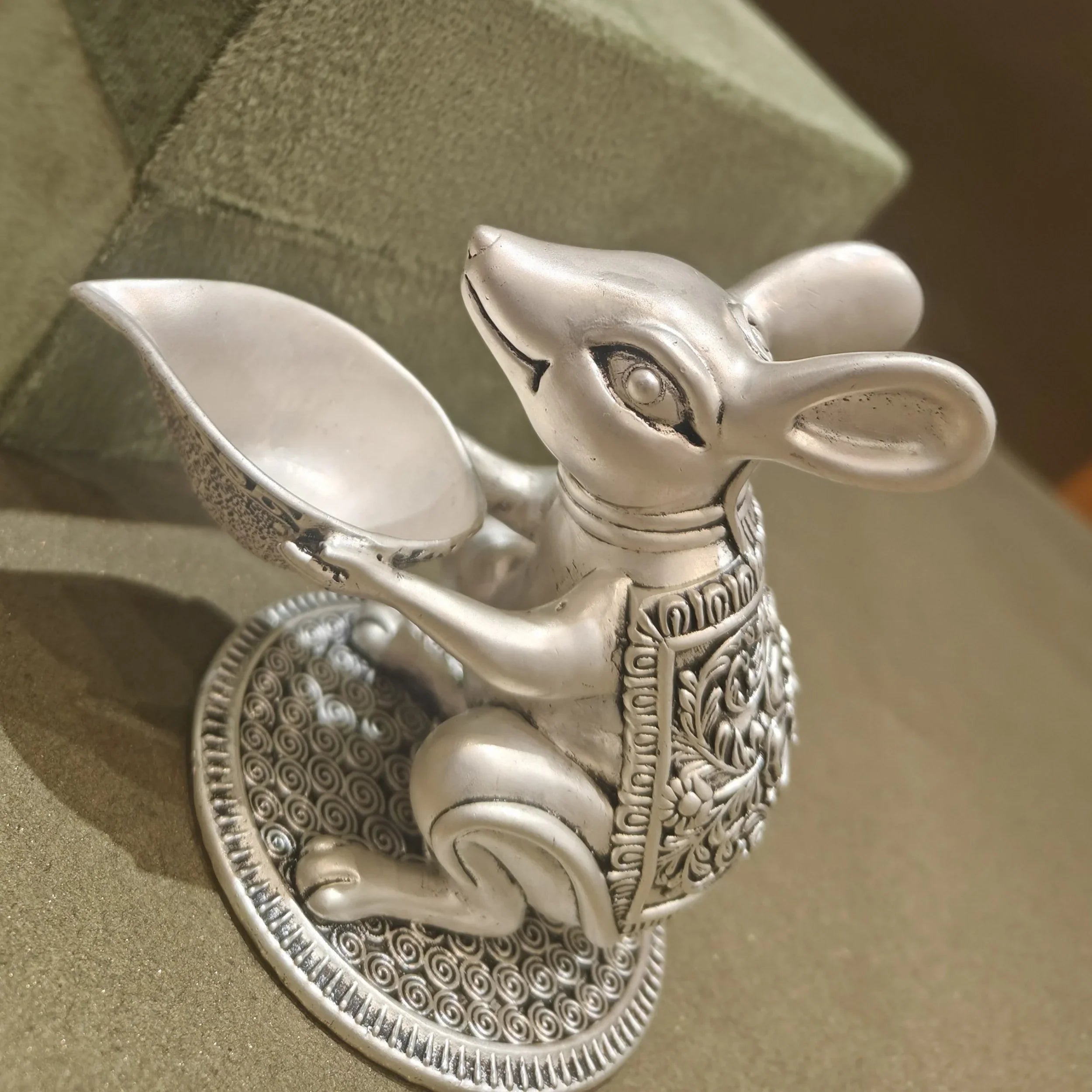 Pure Silver Plated Brass Mushak Diya