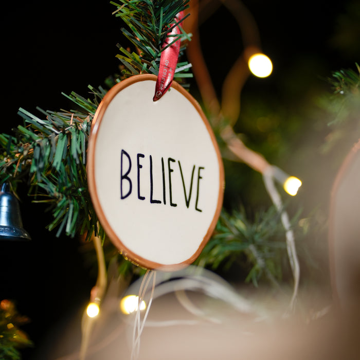 Believe Festive Ornaments | Holiday Christmas Decorations