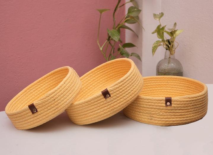 Nesting Basket Set of 3 | Storage Baskets | Multipurpose Handmade Cotton basket
