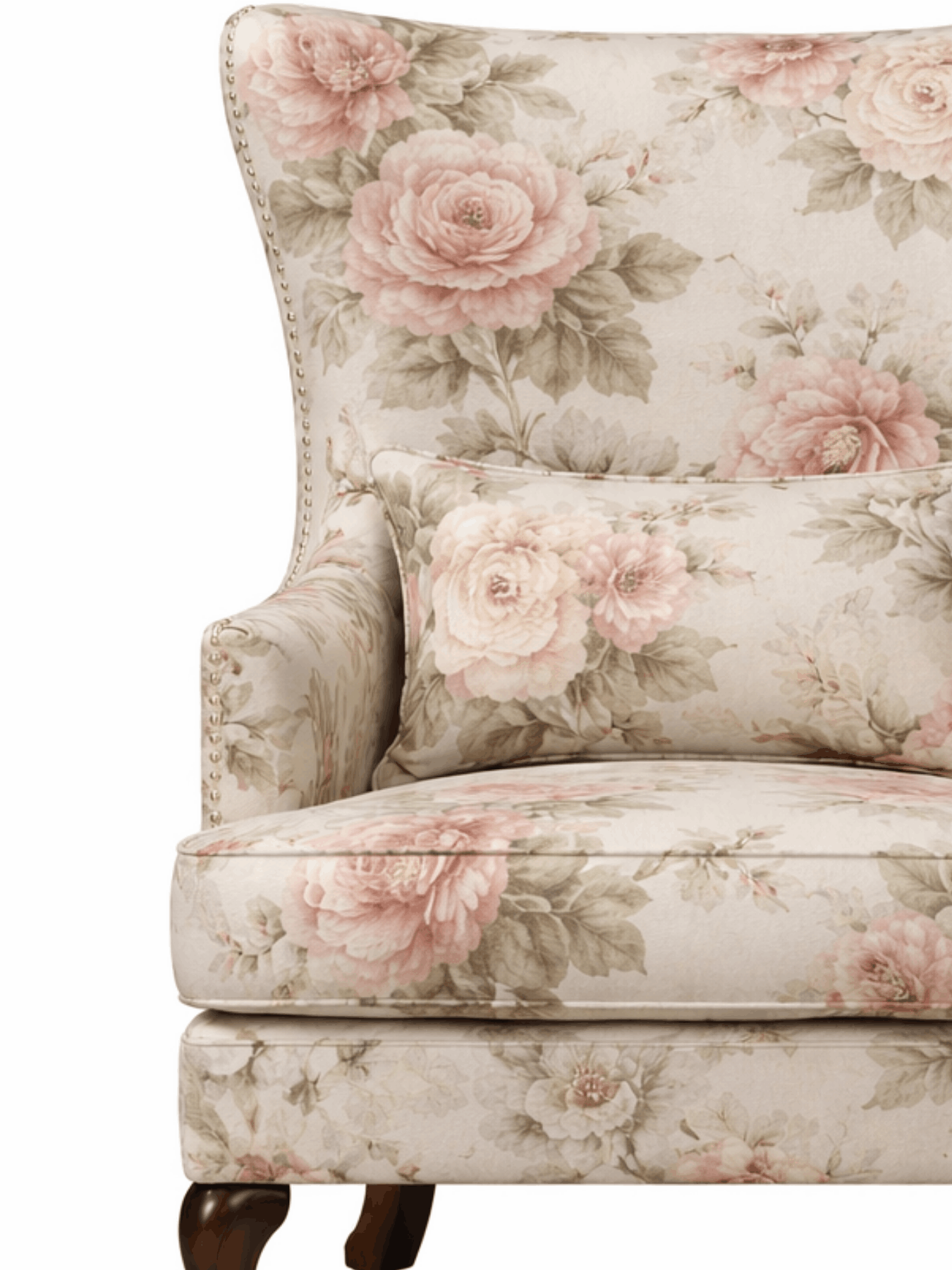 Zenlyx Premium Floral Wingback Accent Chair