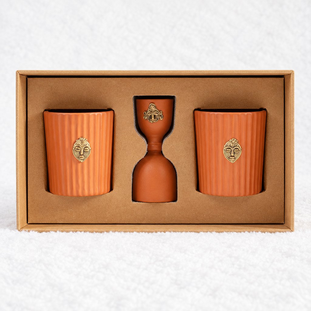 Set of Two Cocktail Glass and One Still Cup