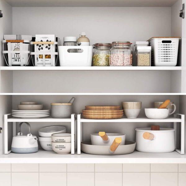 Expandable Countertop Storage Stand | Adjustable Kitchen Appliance Organizer | Kitchen Storage Rack